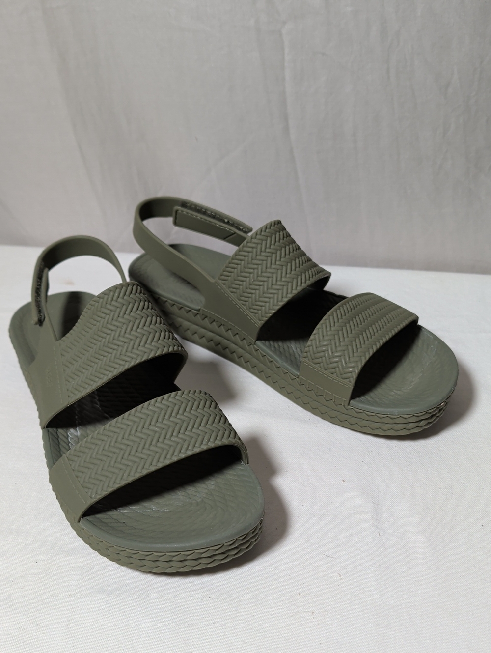 Reef Olive Green Water Vista Chunky Double-Strap Platform Sandals Outdoor Wear